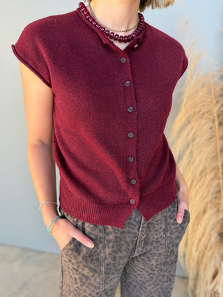 The Sybil Knit Top (Wine)