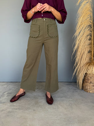 The Memphis Scalloped Denim (Olive)