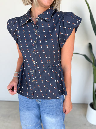 The Neesa Polka Dot Top