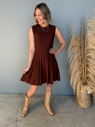 The Ellis Sweater Dress (Brown)