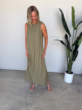 The Teller Striped Maxi (Olive)