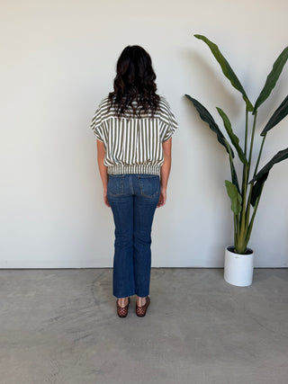 The Marielle Button Top (Olive)