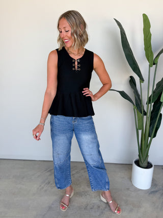 The Mare Knit Peplum (Black)