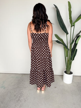 The Vivian Polkadot Dress (Brown)