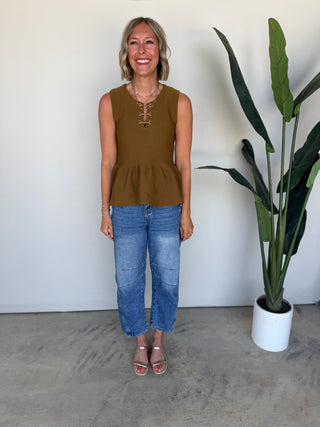 The Mare Knit Peplum (Toffee)