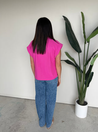 The Onyx Ribbed Top (Pink)