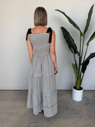 The Elida Smocked Dress (Black)
