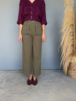 The Memphis Scalloped Denim (Olive)