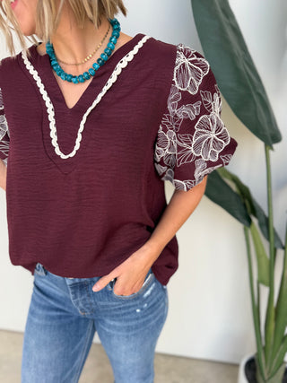 The Haven Stitch Top (Wine)