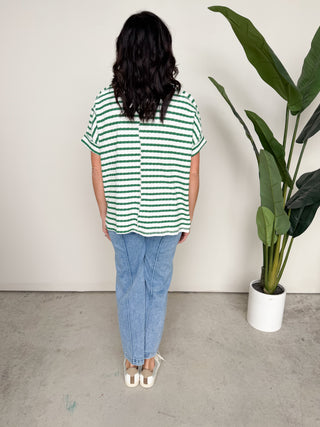 The Jodee Striped Top (Green)