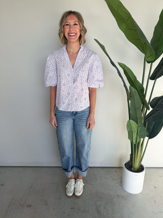 The Everly Eyelet Top