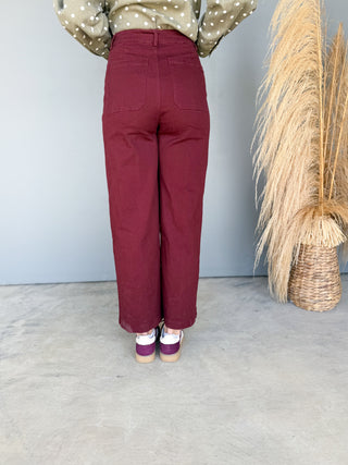 The Tulsa Scalloped Denim (Wine)