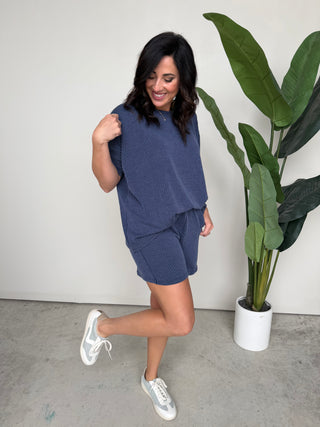The Sutton Ribbed Set (Navy)