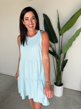 The Bayview Tiered Dress (Sky)