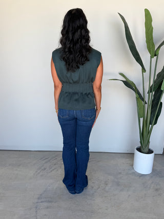 The Jianna Pleated Top (Forest)