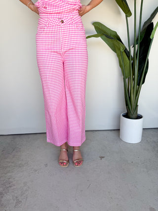 The Destin Gingham Pants (Pink)