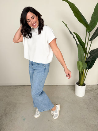 The Ashlyn Ribbed Top (Ivory)