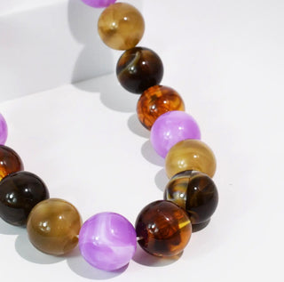 Treasure Jewels Purple+Amber Necklace