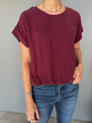 The Gabels Linen Top (Merlot)