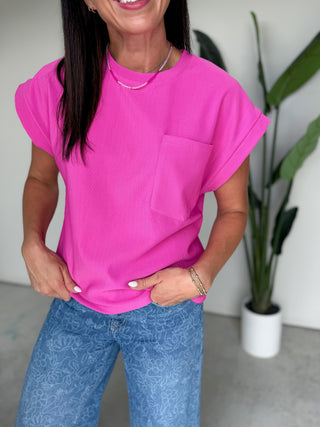 The Onyx Ribbed Top (Pink)