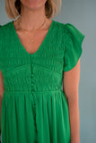 The Kori Button Dress (Green)