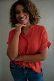 The Rachelle Top (Orange Red)