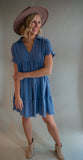 The Meredith Tiered Dress (Chambray)
