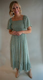 The Tabitha Smocked Midi Dress (Sage)