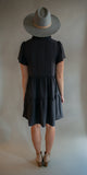 The CeeCee Button Dress (Charcoal)