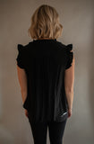 The Dixie Flutter Sleeve Top (Black)