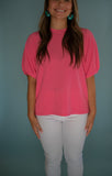 The Marina Puff Sleeve Top (Pink)