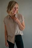 The Kerry Button Top (Tan)