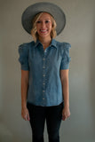 The Johnny Denim Button Top