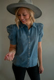 The Johnny Denim Button Top