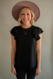 The Jessie Ribbed Top (Black)