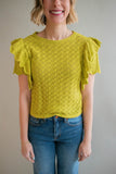 The Belmont Cropped Sweater Top (Lime)