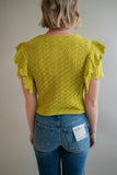 The Belmont Cropped Sweater Top (Lime)