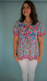 The Gracyn Floral Top (Blue)