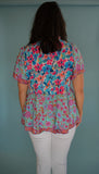 The Gracyn Floral Top (Blue)