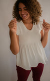 The Aubrey Smocked Top (White)