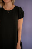 The Claudia Textured Dress (Black)