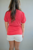 The Durham Ribbed Top (Red)