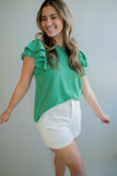 The Jessie Ribbed Top (Green)