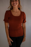 The Nichols Ribbed Top (Copper)