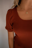 The Nichols Ribbed Top (Copper)