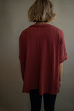 The Maddie Waffle Top (Maroon)