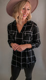 The Waylen Button Top (Black)
