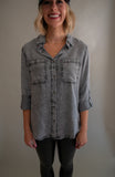 The Van Denim Button Top (Black)