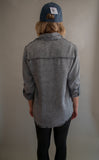 The Van Denim Button Top (Black)