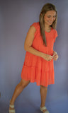 The Zina Tiered Dress (Coral)